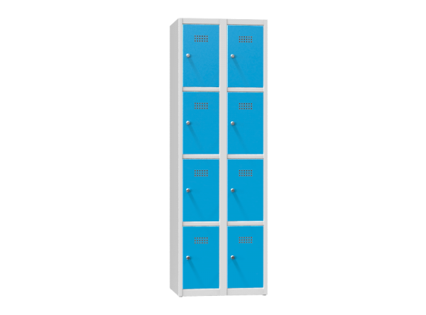 Fächerschrank mit 4 Fächern übereinander – mit 8 Türen XS68-18