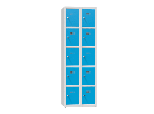 Fächerschrank mit 5 Fächern übereinander – mit 10 Türen XS60-18