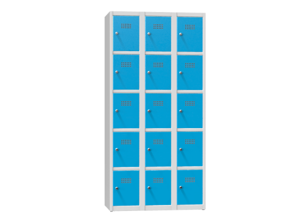 Fächerschrank mit 5 Fächern übereinander – mit 15 Türen XS95-18